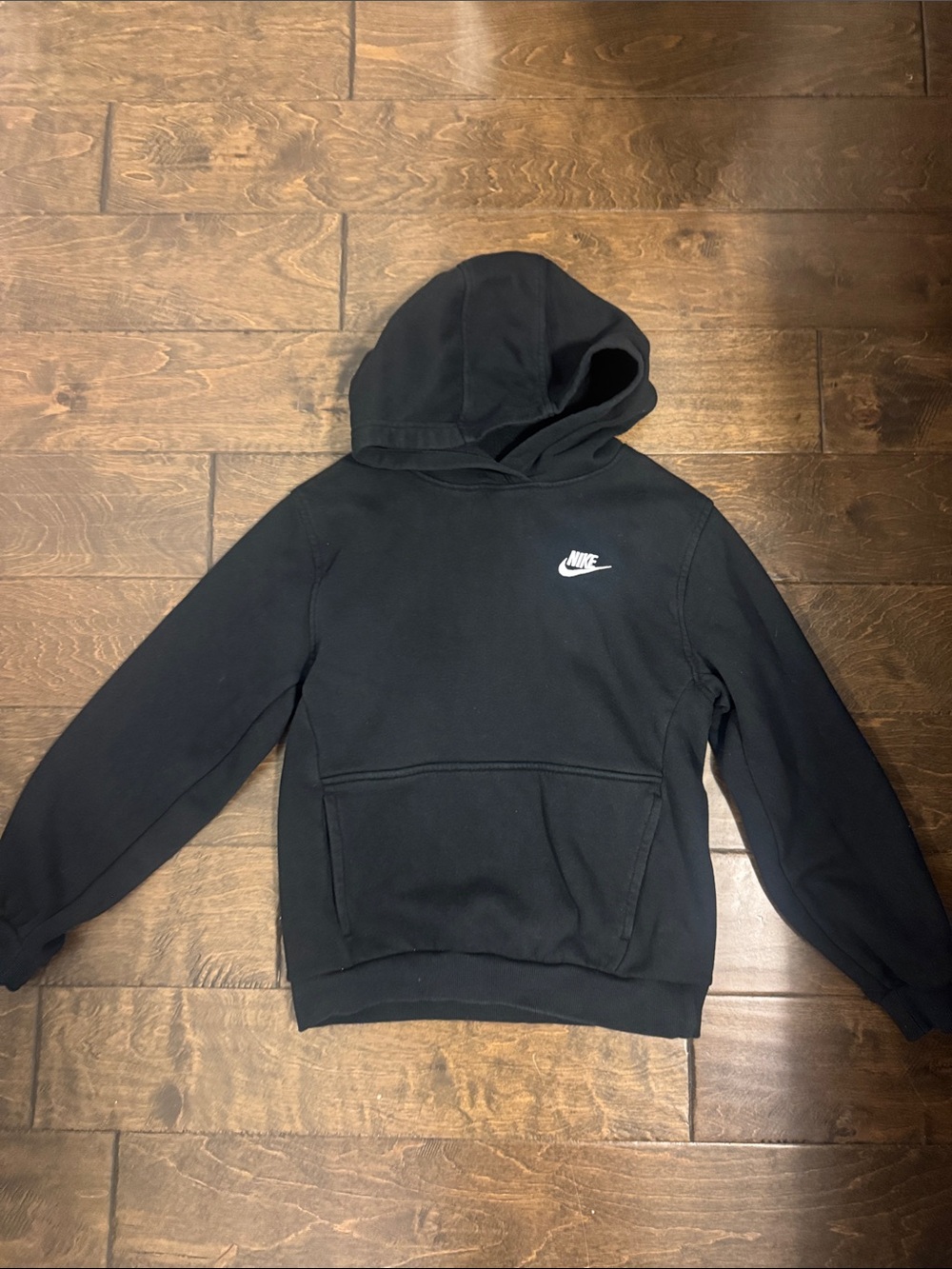 Nike Black Hoodie with White Swoosh Logo